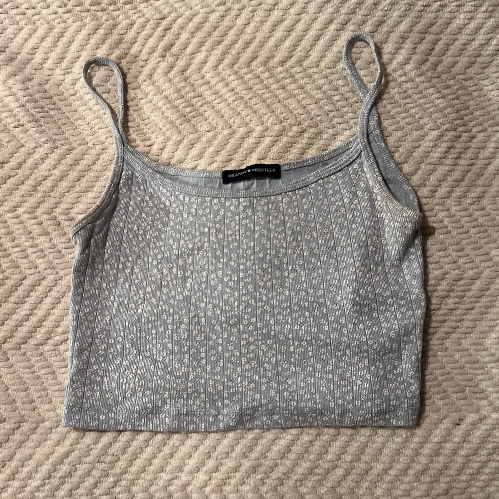 Brandy Melville Blue Flower Tank